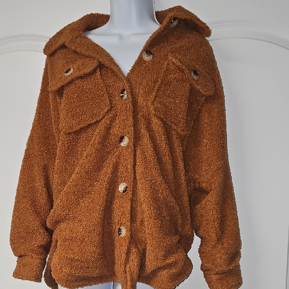 Listicle Cozy Brown Teddy Jacket